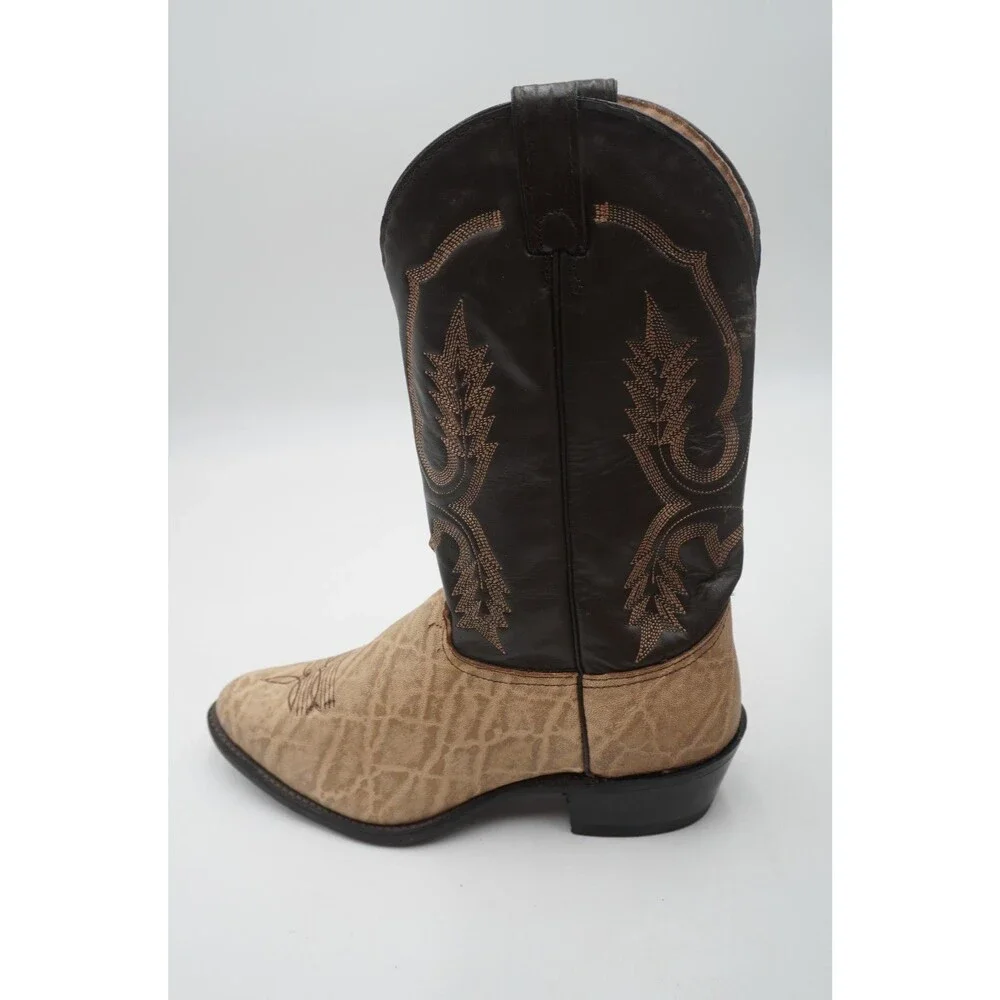 Abilene Men's Vintage Cowboy Elephant Print Leather Western Work Boots Size 11 D